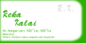 reka kalai business card